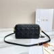 Dior CARO DOUBLE POUCH Supple Cannage Calfskin Black High