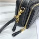 Dior CARO DOUBLE POUCH Supple Cannage Calfskin Black High