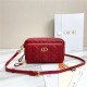 Dior CARO DOUBLE POUCH Supple Cannage Calfskin Red High