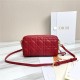 Dior CARO DOUBLE POUCH Supple Cannage Calfskin Red High