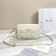 Dior CARO DOUBLE POUCH Supple Cannage Calfskin White High