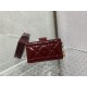 LADY Dior CARD HOLDER Patent Cannage Calfskin Burgundy High