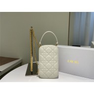 LADY Dior PHONE HOLDER Cannage Lambskin Cream High