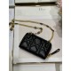 MINI Dior CARO ZIPPED POUCH Cannage Lambskin Black High