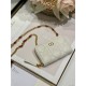 MINI Dior CARO ZIPPED POUCH Cannage Lambskin White High