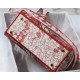 MEDIUM LADY D-LITE BAG D-Royaume d'Amour Embroidery Red and White High