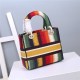 MEDIUM LADY D-LITE BAG Stripe Embroidery High