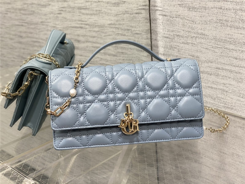 MISS DIOR MINI BAG Cannage Lambskin Blue High