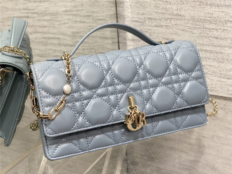 MISS DIOR MINI BAG Cannage Lambskin Blue High