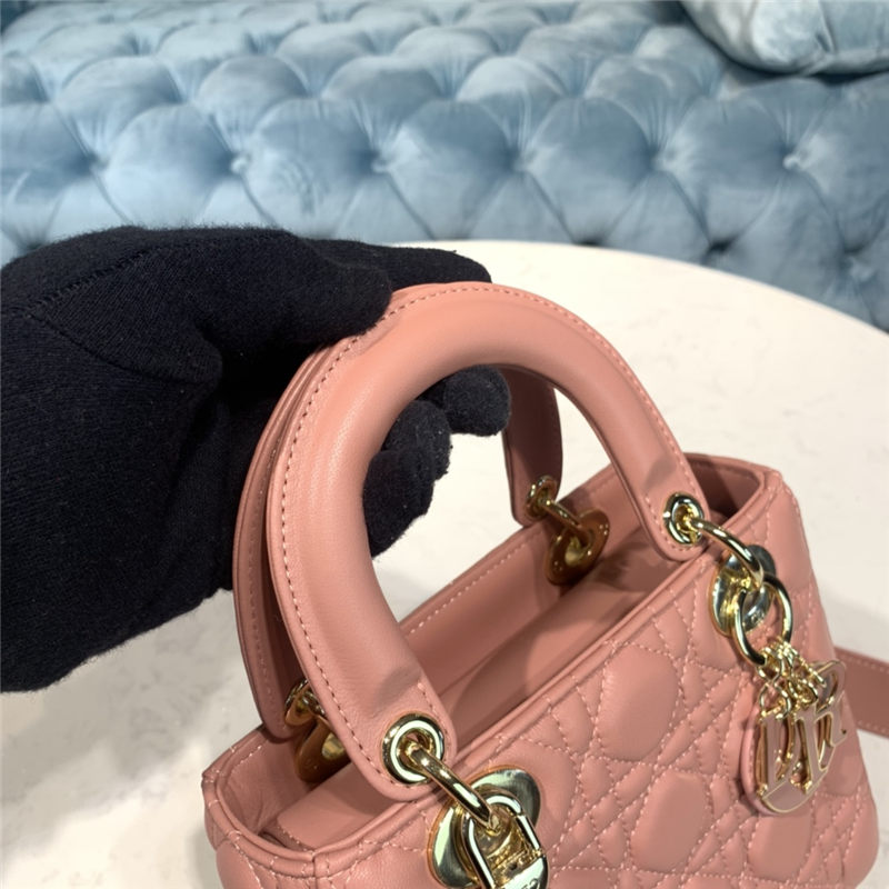 SMALL LADY Dior MY ABCDior BAG Cannage Lambskin Enamel Inside Suede High