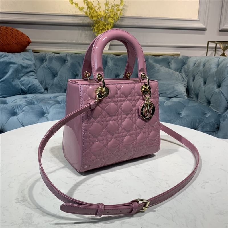 MEDIUM LADY Dior BAG Patent Cannage Calfskin High