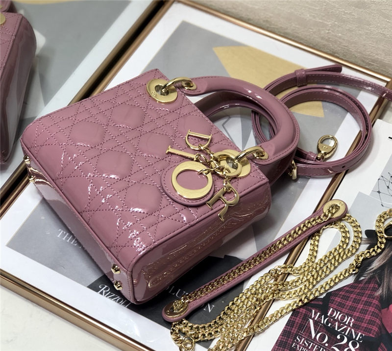 MINI LADY Dior BAG Patent Cannage Calfskin Powder Pink High