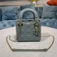 MINI LADY Dior BAG Cannage Lambskin Enamel Grey High