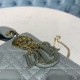 MINI LADY Dior BAG Cannage Lambskin Enamel Grey High