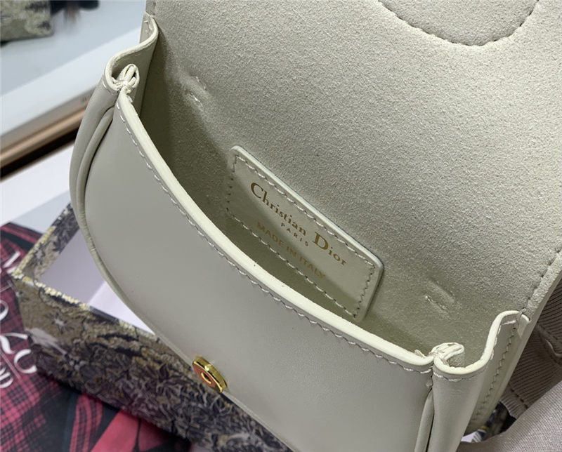 MICRO Dior BOBBY BAG Box Calfskin White High