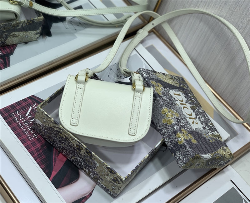 MICRO Dior BOBBY BAG Box Calfskin White High