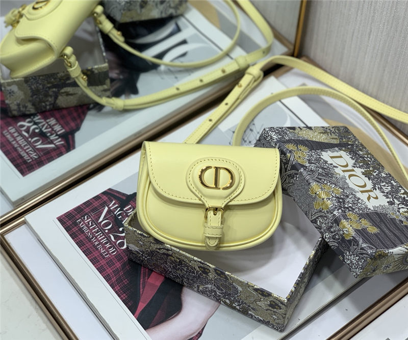 MICRO Dior BOBBY BAG Box Calfskin Light Yellow High