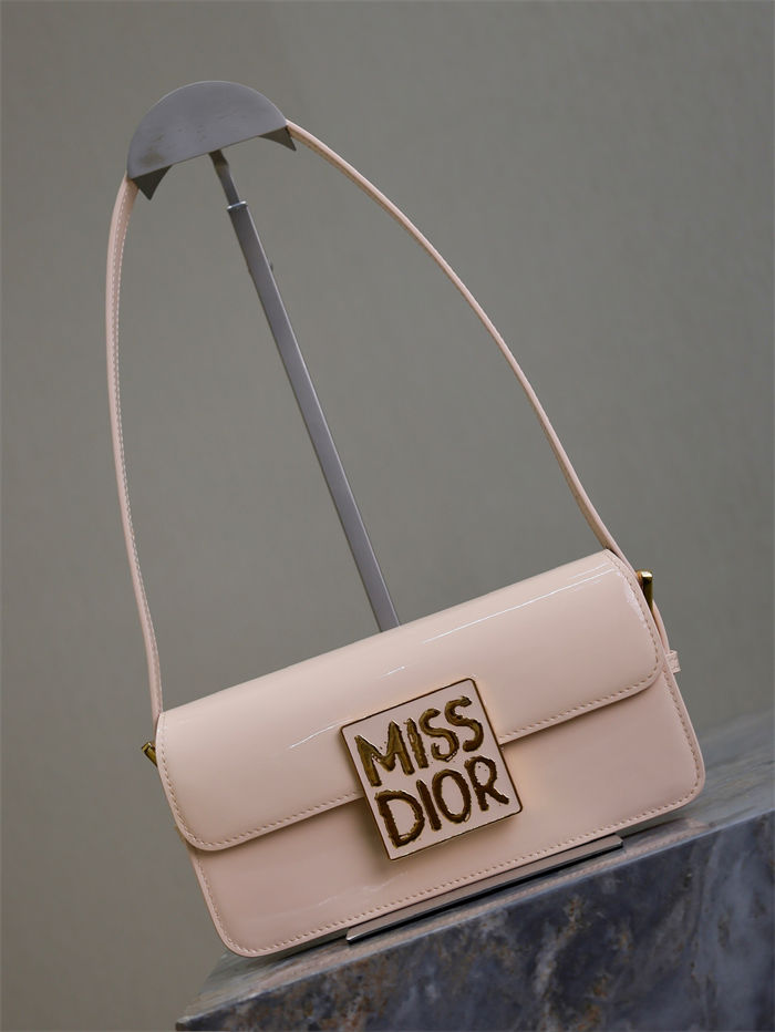 MISS DIOR FLAP BAG Patent Calfskin High