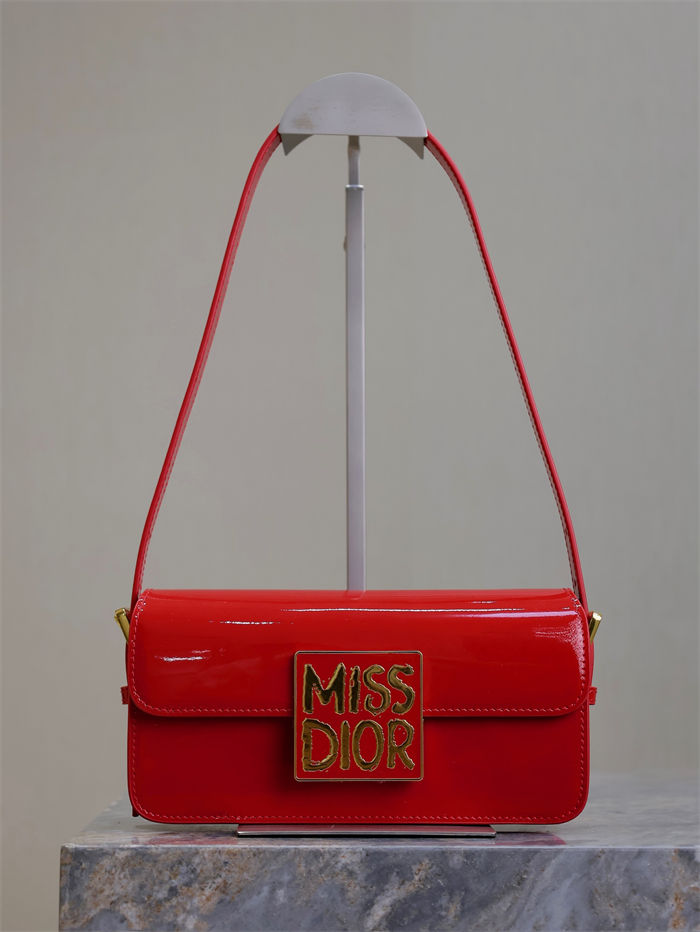 MISS DIOR FLAP BAG Patent Calfskin High