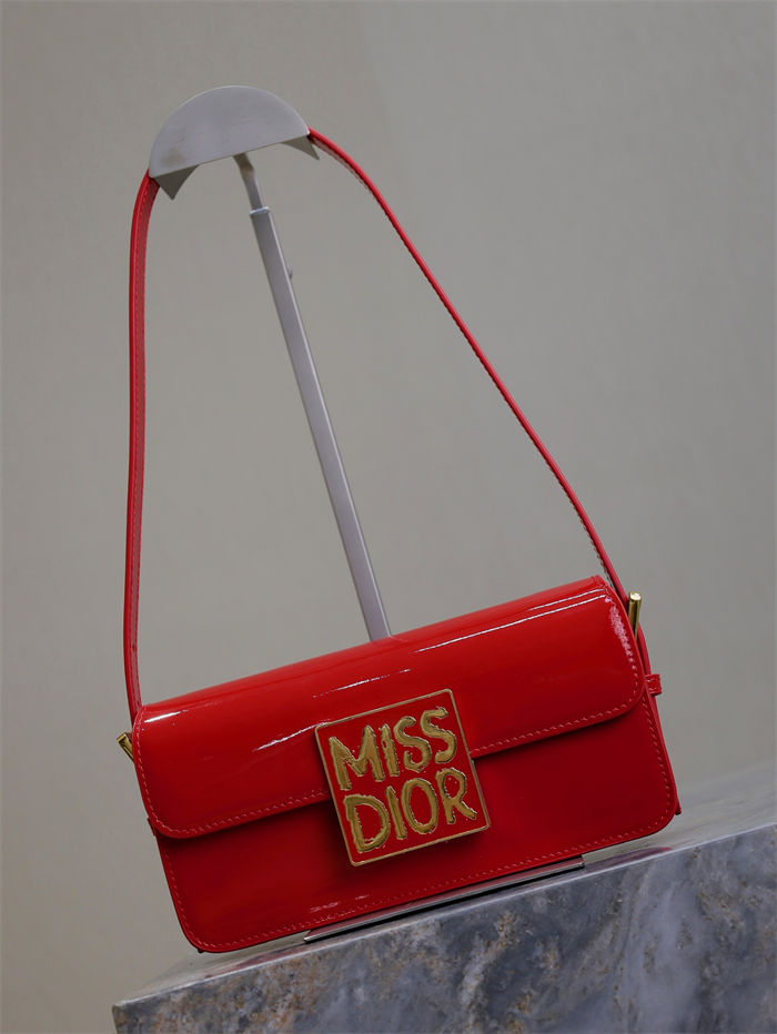 MISS DIOR FLAP BAG Patent Calfskin High