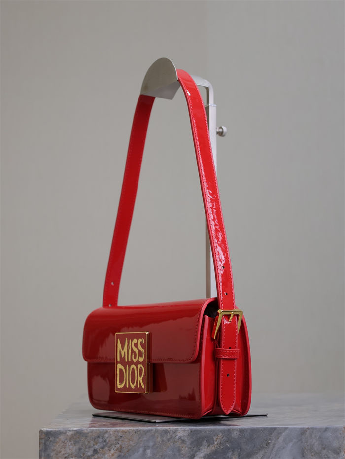 MISS DIOR FLAP BAG Patent Calfskin High