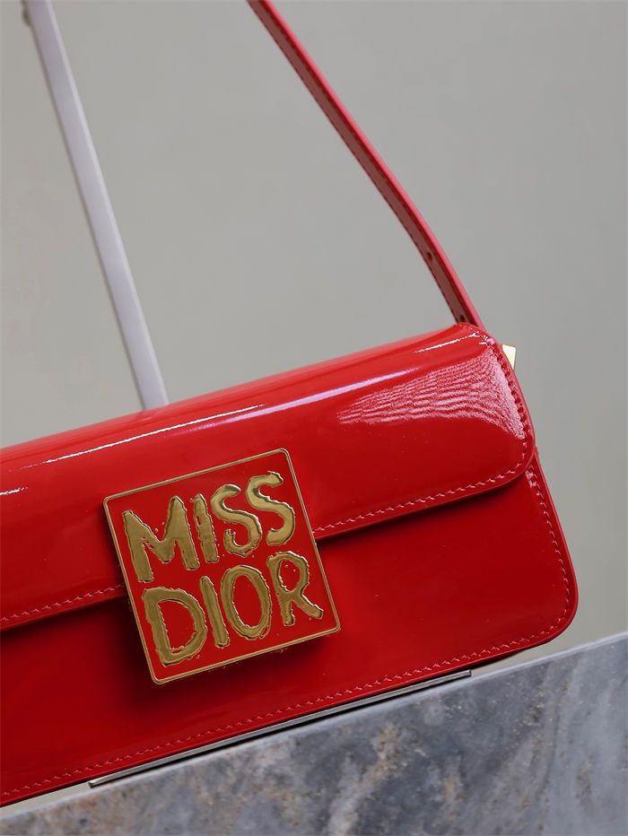 MISS DIOR FLAP BAG Patent Calfskin High