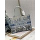 MEDIUM Dior BOOK TOTE Gradient Toile de Jouy Embroidery Blue High