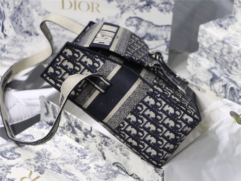 MEDIUM DiorCAMP BAG Dior Oblique Embroidery Blue High