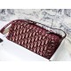 MEDIUM DiorCAMP BAG Dior Oblique Embroidery Velvet Burgundy High