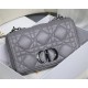 MEDIUM Dior CARO BAG Quilted Macrocannage Calfskin Grey High