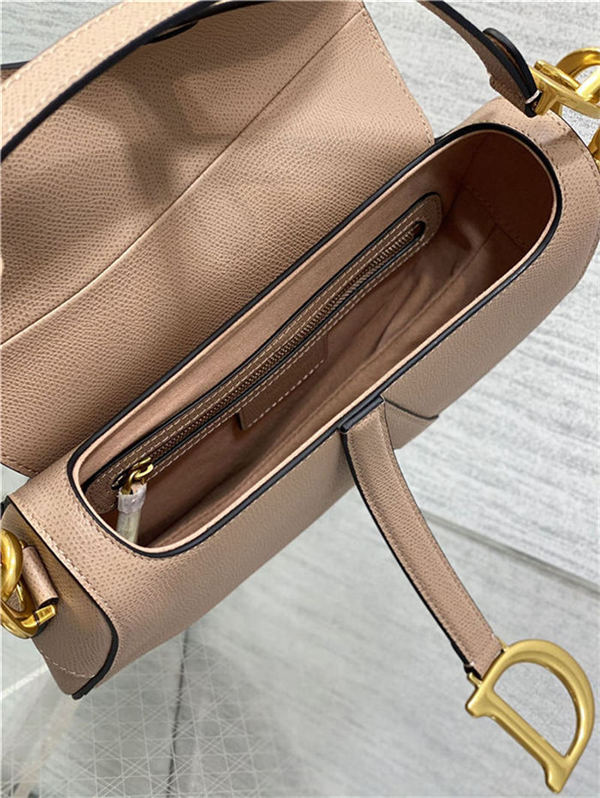 SADDLE BAG Grained Calfskin Nude Blush High