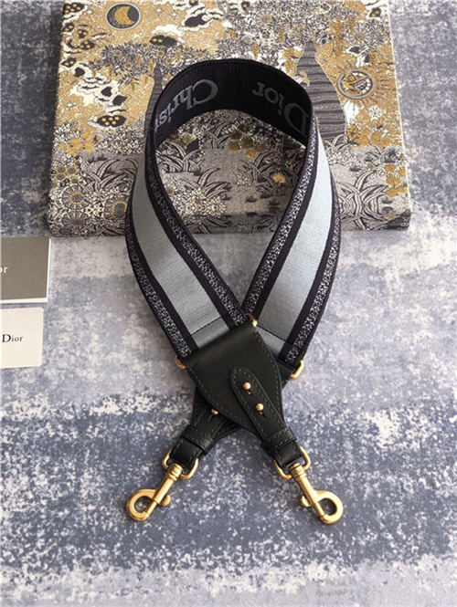 SHOULDER STRAP 'Christian Dior' Embroidery Grey  High