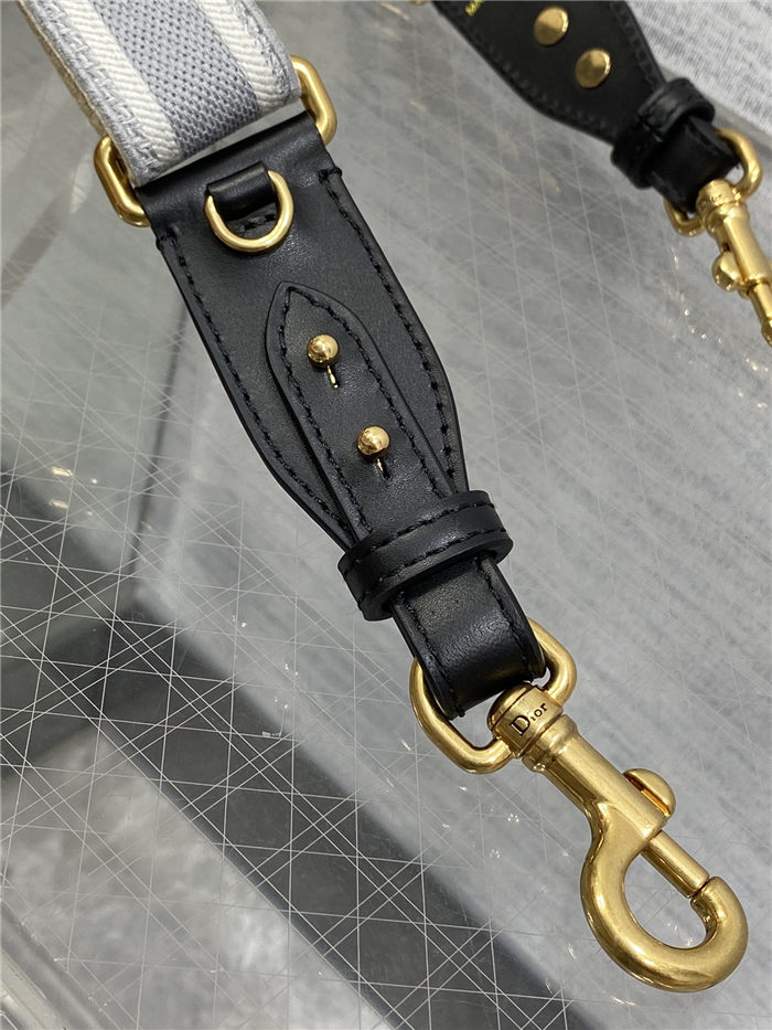 ADJUSTABLE SHOULDER STRAP 'Christian Dior' Embroidery Grey High