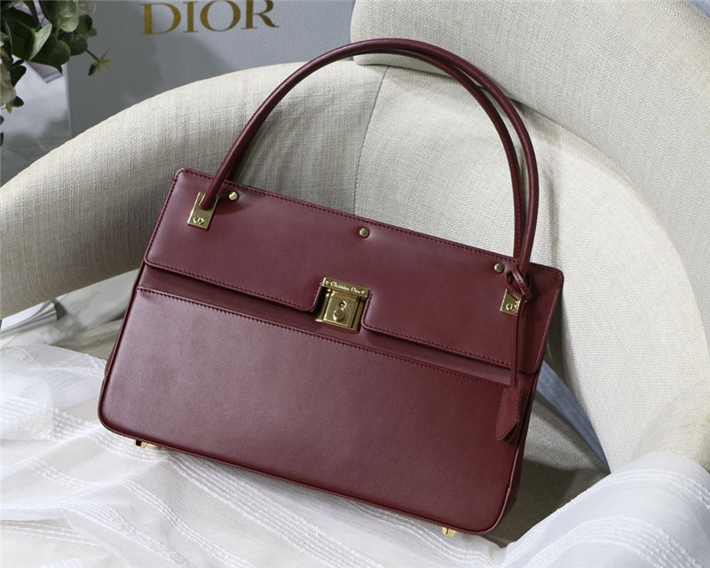 Dior PARISIENNE BAG Smooth Calfskin Burgundy High