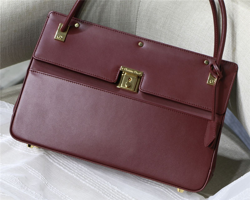 Dior PARISIENNE BAG Smooth Calfskin Burgundy High