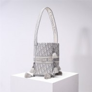 Dior BUBBLE BUCKET BAG Dior Oblique Embroidery Grey High