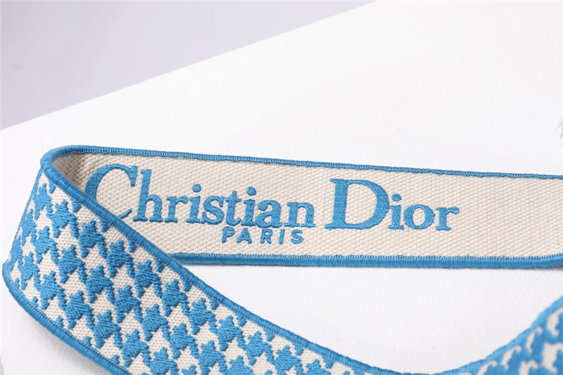 Dior BUBBLE BUCKET BAG Houndstooth Embroidery Sky Blue High