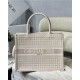 MEDIUM Dior BOOK TOTE Houndstooth Embroidery Pink High