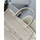 MEDIUM Dior BOOK TOTE Houndstooth Embroidery Pink High