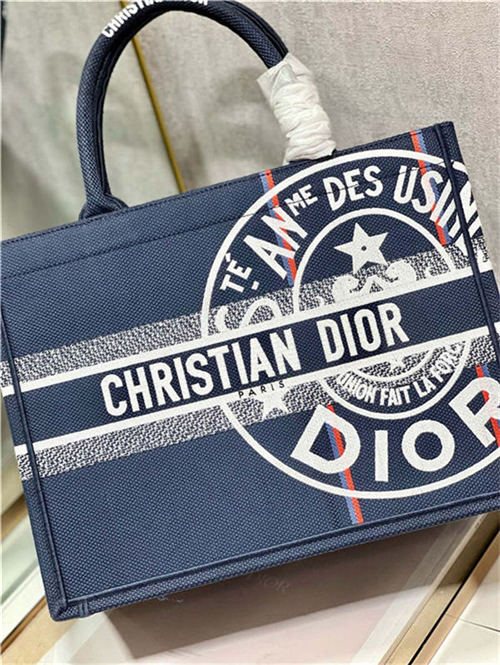 MEDIUM Dior BOOK TOTE Jute Canvas Embroidered with Dior Union Motif High