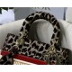 MEDIUM LADY D-LITE BAG Leopard-Effect Embroidered Velvet High