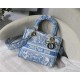 MEDIUM LADY D-LITE BAG Toile de Jouy Reverse Embroidery Blue High