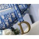 SADDLE BAG Dior Oblique Embroidery Blue High