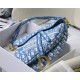 SADDLE BAG Dior Oblique Embroidery Blue High