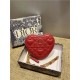 DiorAMOUR Dior CARO HEART POUCH WITH CHAIN Cannage Calfskin with Heart Motif Red High