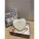 DiorAMOUR Dior CARO HEART POUCH WITH CHAIN Cannage Calfskin with Heart Motif Latte High