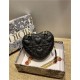 DiorAMOUR Dior CARO HEART POUCH WITH CHAIN Cannage Calfskin with Heart Motif Black High