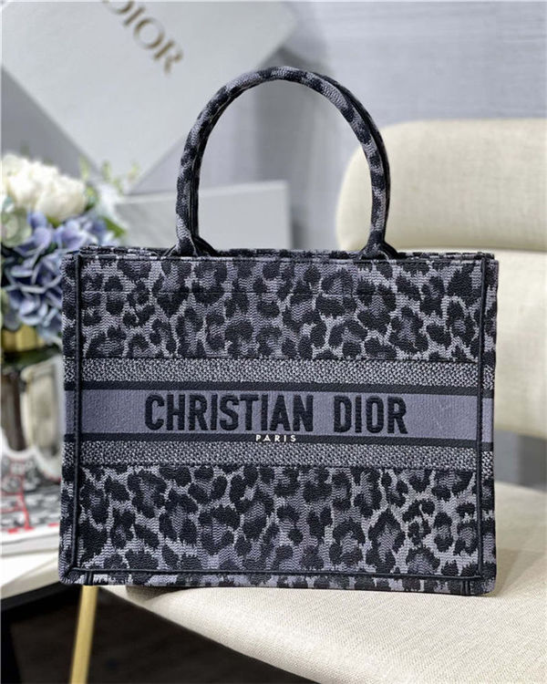 MEDIUM Dior BOOK TOTE Multicolor Mizza Embroidery Grey High