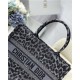 MEDIUM Dior BOOK TOTE Multicolor Mizza Embroidery Grey High