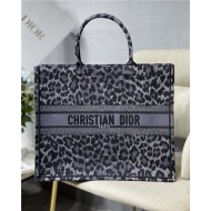 LARGE Dior BOOK TOTE Multicolor Mizza Embroidery Grey High